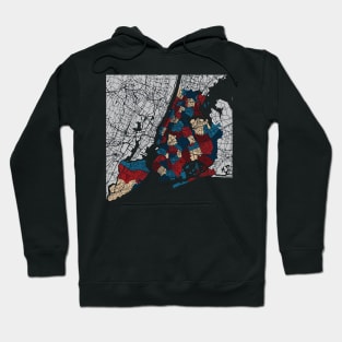 New York City Neighborhoods Map Hoodie